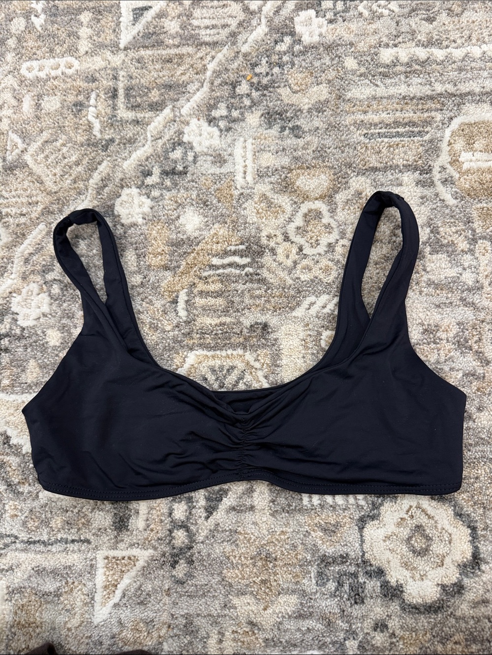 Frankie's Bikinis Black Scoop Bralette swim top